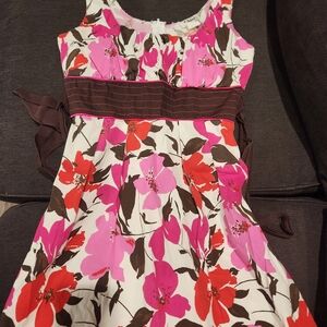 Taboo Pink and Red Floral Kids Dress